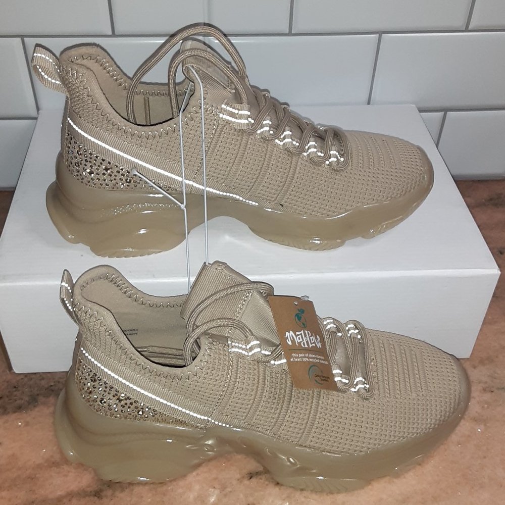 Mad Love Mandy Bling Sneaker Shoes - Blush Tan - Women's Size 7
